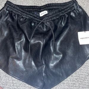 Black Leather Shorts
